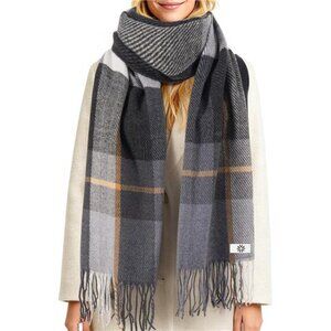 Winter Women's Scarf Long Checkered Scarf Warm, Rustic, Loose-Fitting Winter